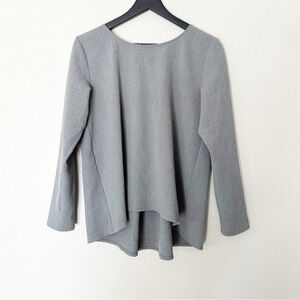 Ruti Tunic Top Womens Hi‎ Lo Hem Long Sleeve Textured Gray Size S/M